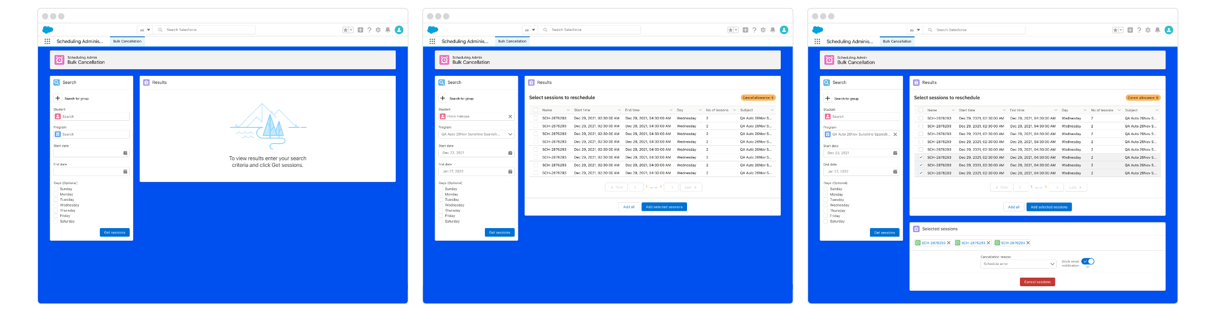 Salesforce Bulk Cancellation