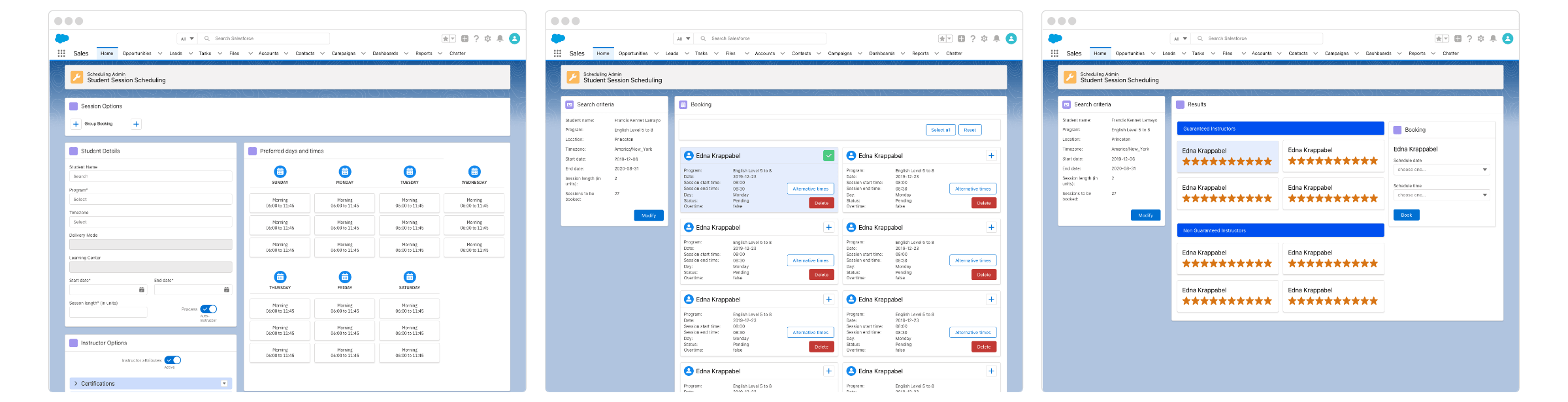 Salesforce Schedule Student